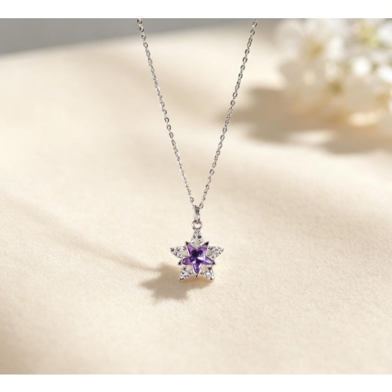 Astrology Star Necklace Dainty Celestial Purple Star Pendant Necklace Gift Idea