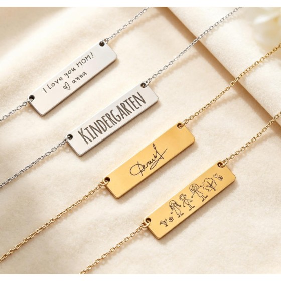 Handwriting Jewelry • Engraved Actual Handwriting Necklace • Keepsake Necklace • Custom Signature Jewelry • Personalized Gift for Mom