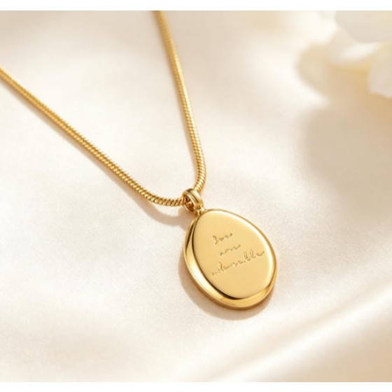 You Are Wonderful Necklace Minimal Gold Medallion Jewelry for Everyday Inspiration
