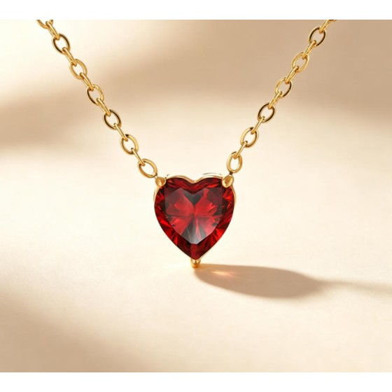 Colorful Heart Necklace Dopamine Aesthetic Jewelry Cute Crystal Pendant
