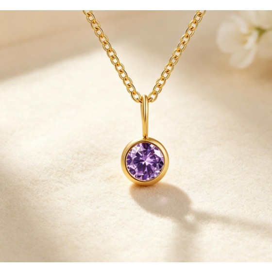 Dainty Crystal Color Necklace Everyday Layering Jewelry for Women