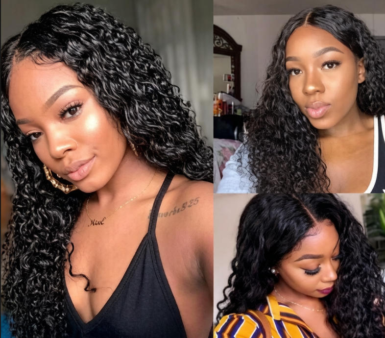 Blend  Hair Curly Wig With Bangs