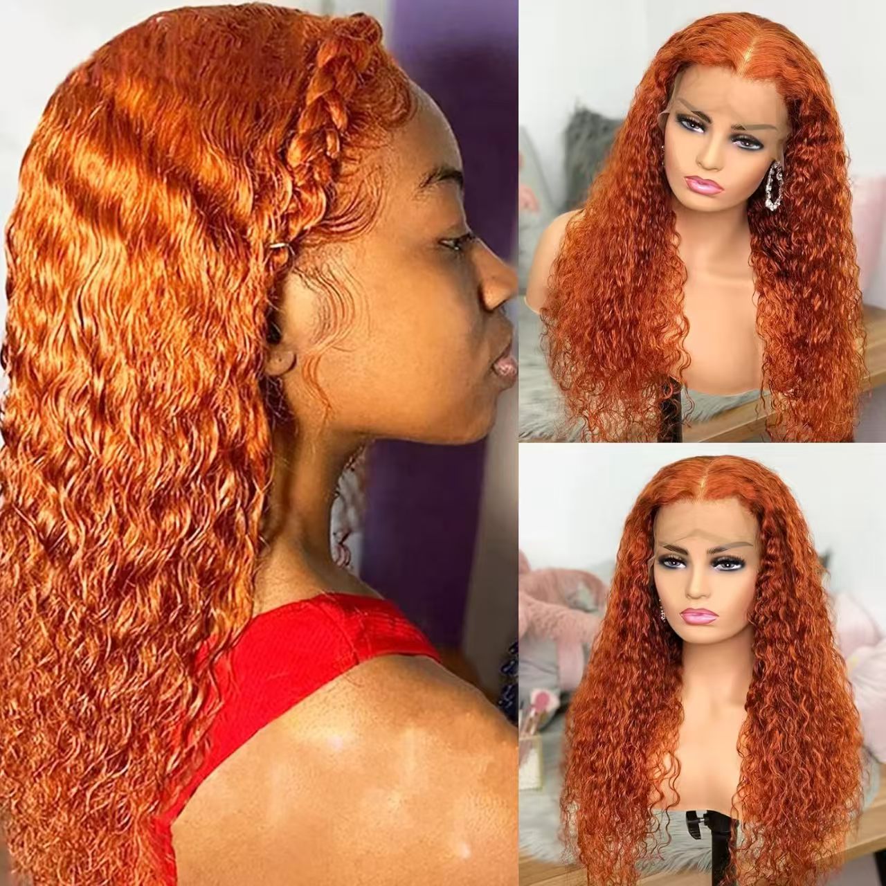Density Afro Kinky Curly Wig with Burmese Curly Layer Pre Bleached Glueless 