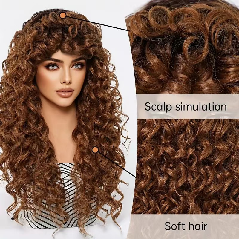 Front Lace Long Curly Wig for Women